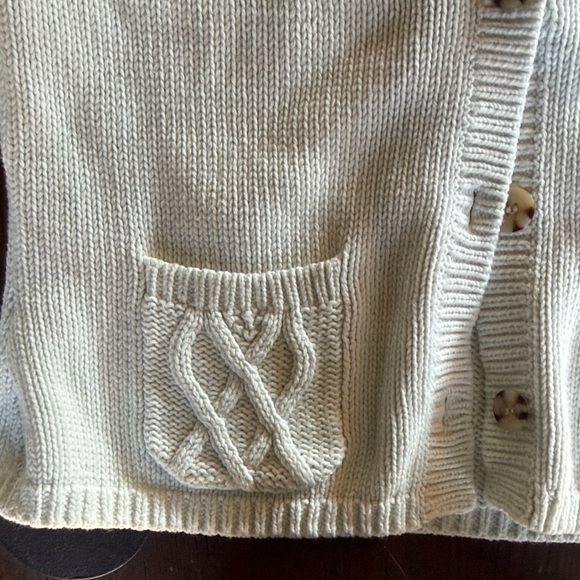 Eddie Bauer Cream Cable Knit Cardigan - Picture 3 of 4